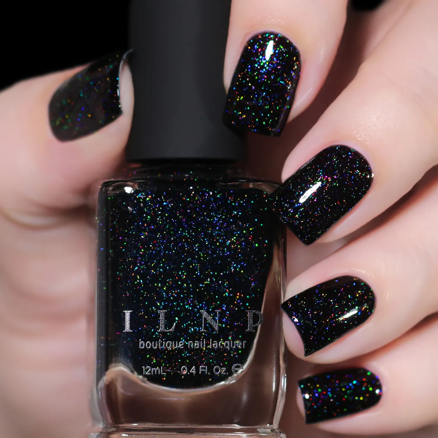 ILNP Party Bus nagellack svart jelly holo