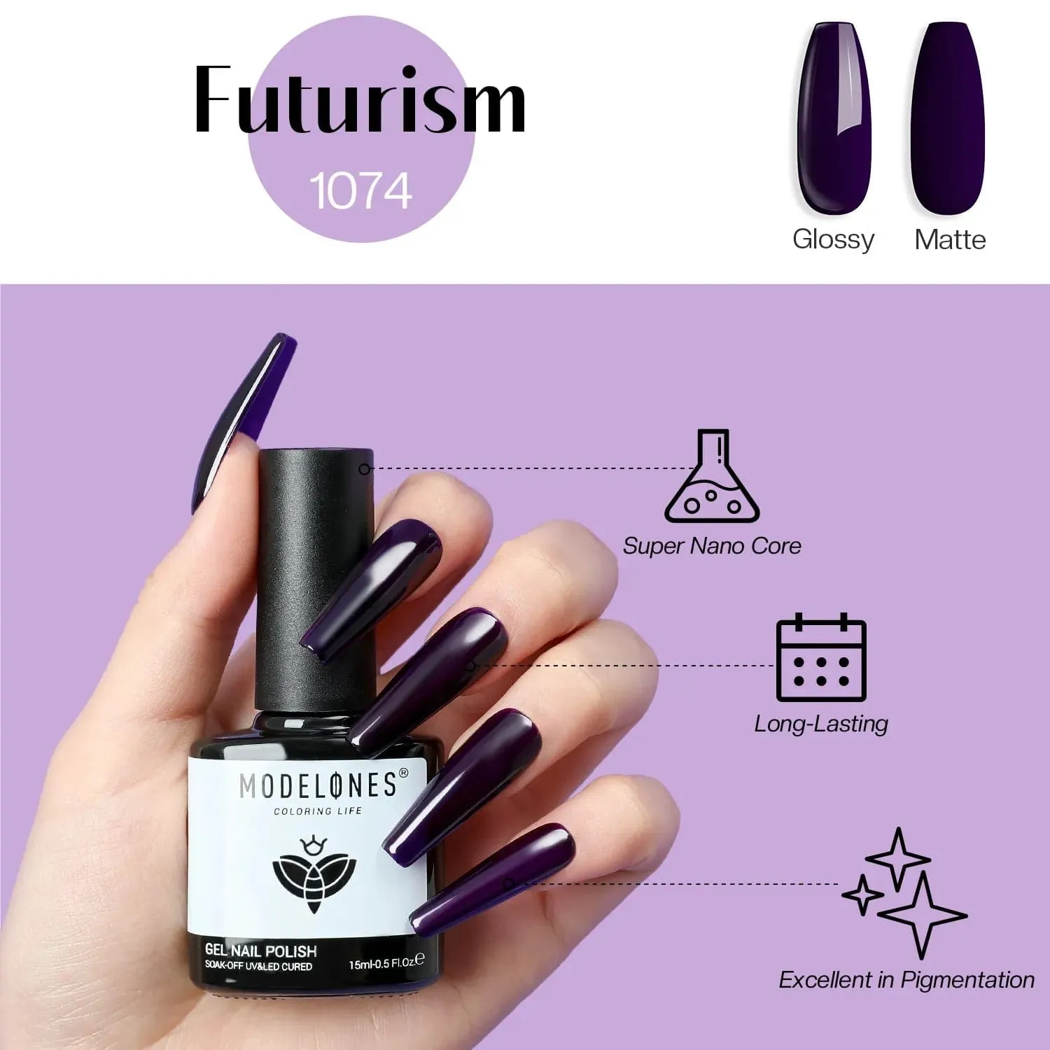 modelones Inspire Gel Futurism gellack 15ml lila krämig