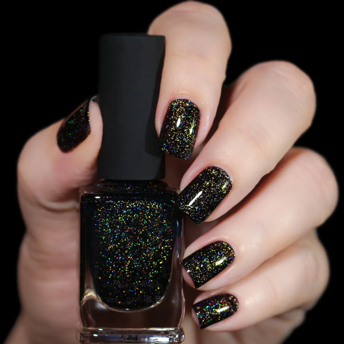 ILNP Silhouette nagellack svart guld holografisk