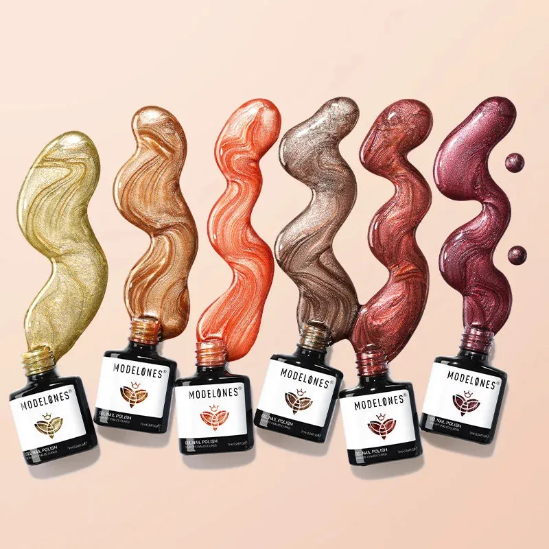 Modelones Coffee Alliance gellack 6-pack brun shimmer