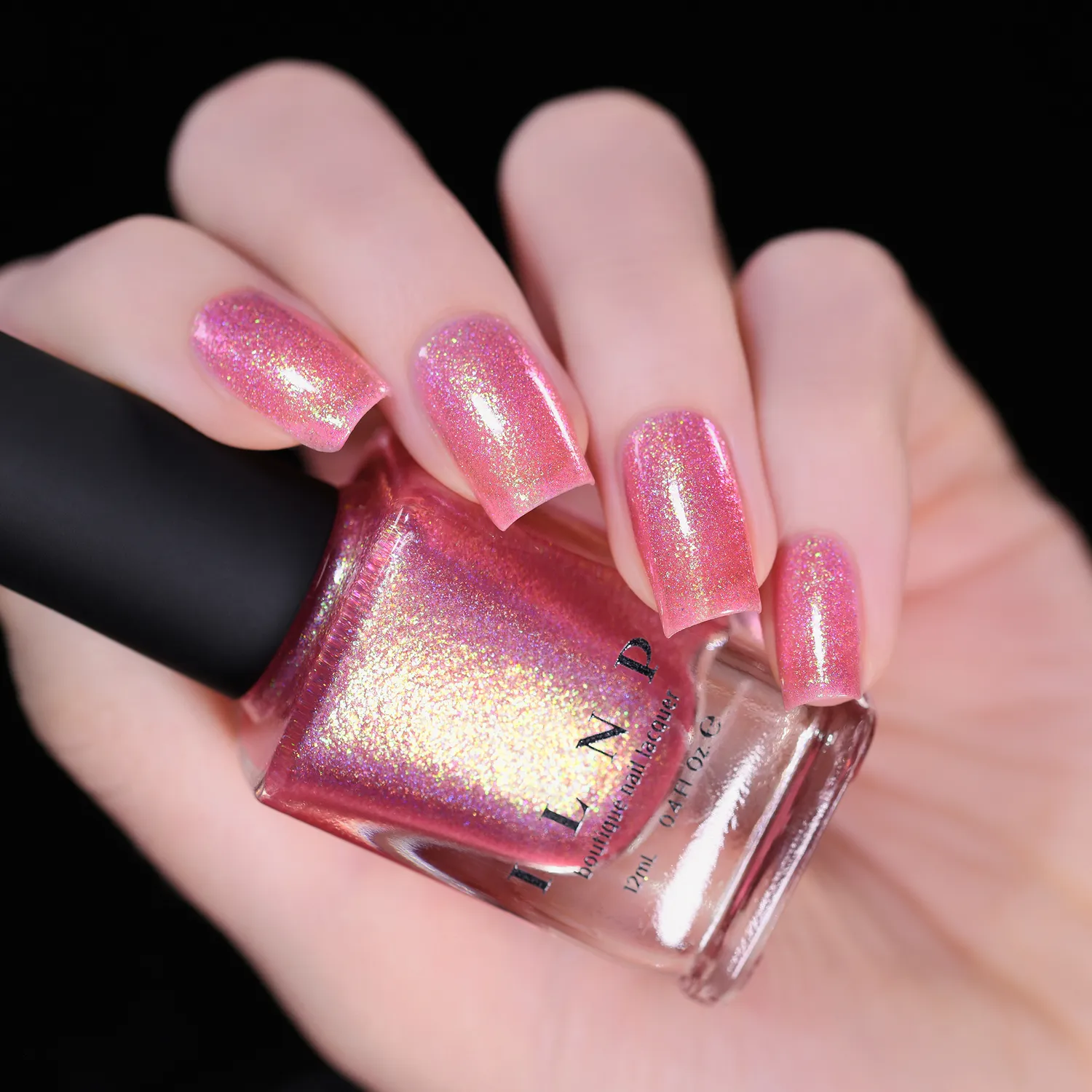 ILNP Pink Flamingo nagellack jelly holografisk rosa
