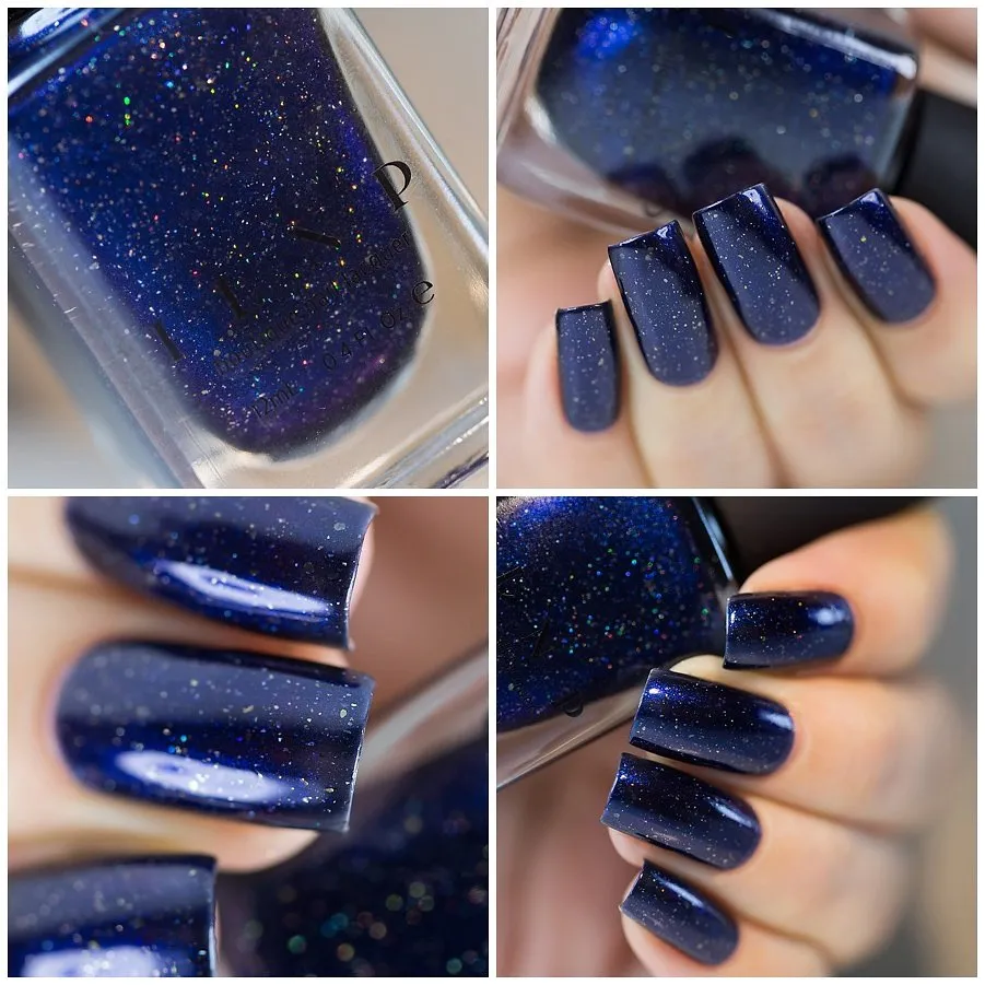 ILNP Looking Up nagellack mörkblå holo