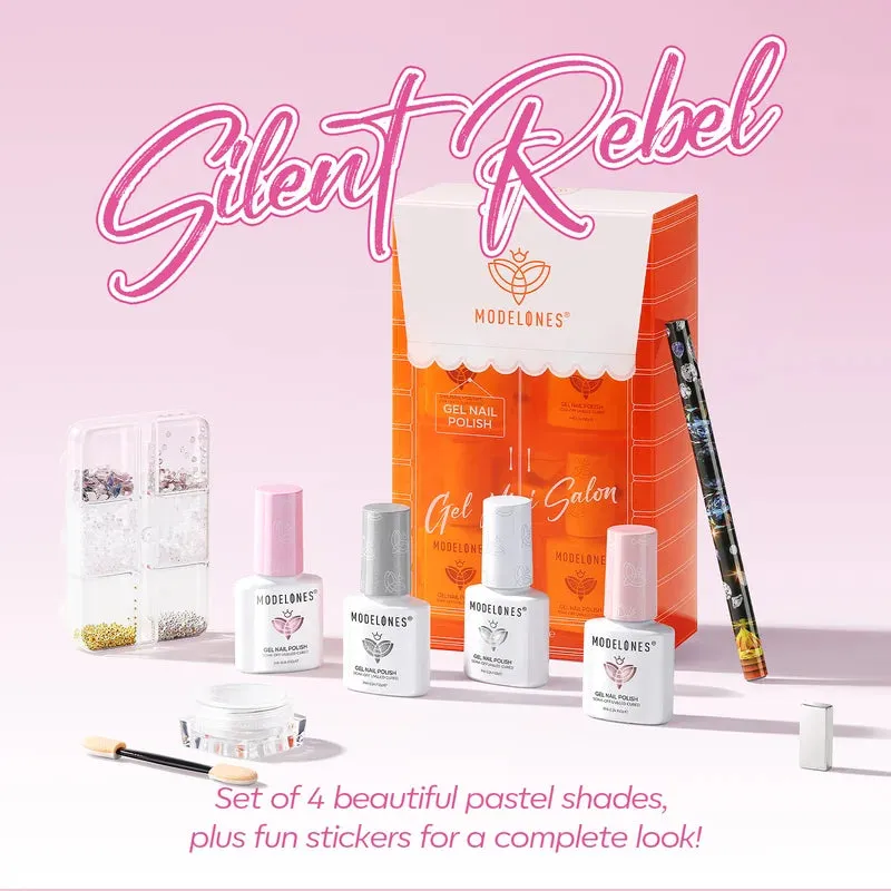 Modelones Silent Rebel gellackset 4 färger glitter