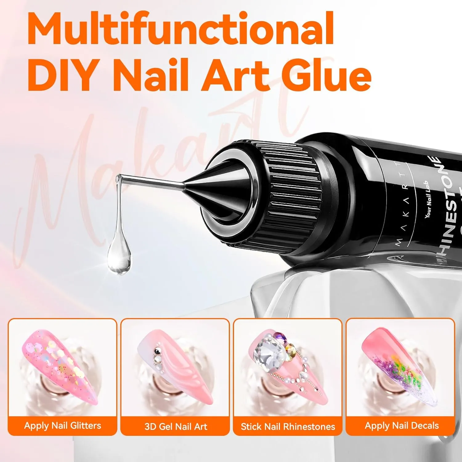 Makartt Rhinestone Glue nagellim sten-set starkt
