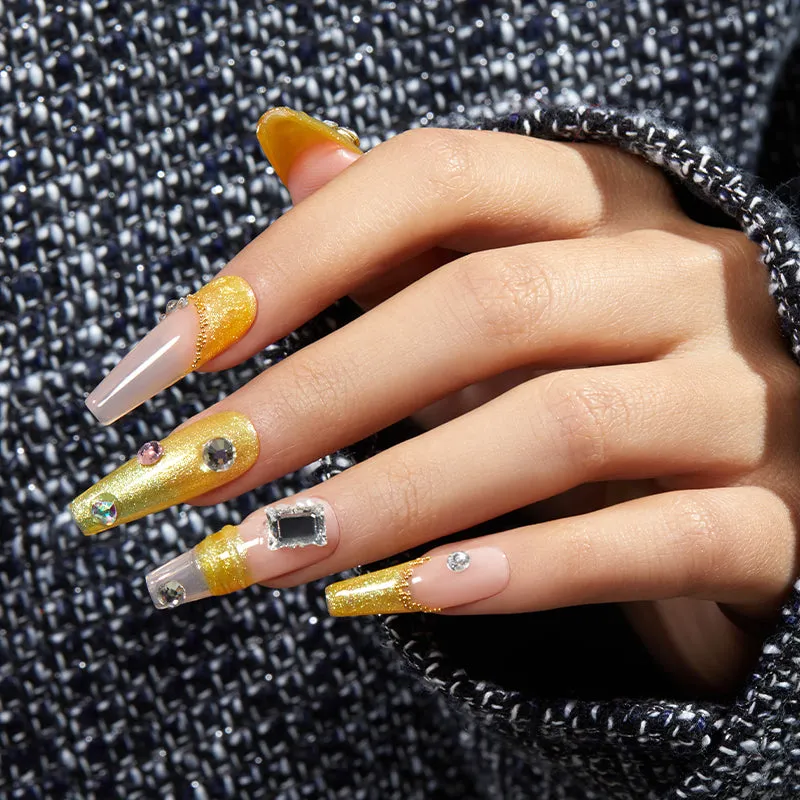 Modelones Inspire Gel Golden Glint gellack 15 ml guld glitter