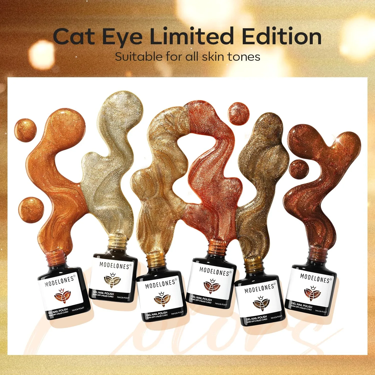 Modelones Autumn Cat-Eye gellack 6-pack skimrande höst
