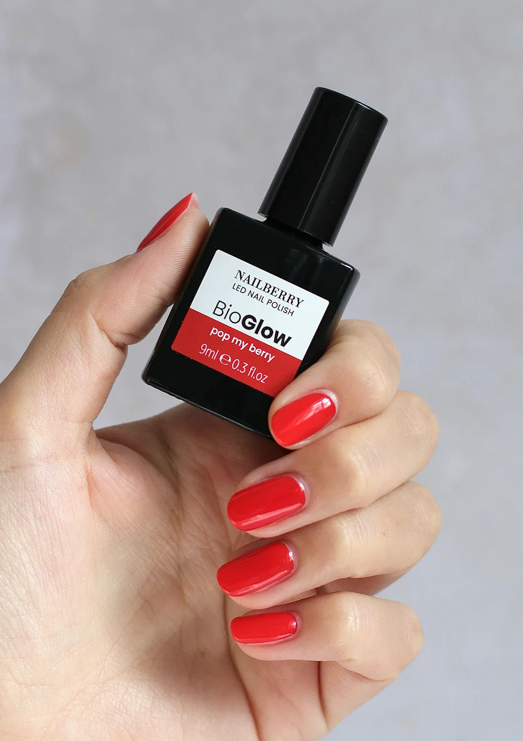 Nailberry BioGlow Pop My Berry nagellack 9ml orangeröd