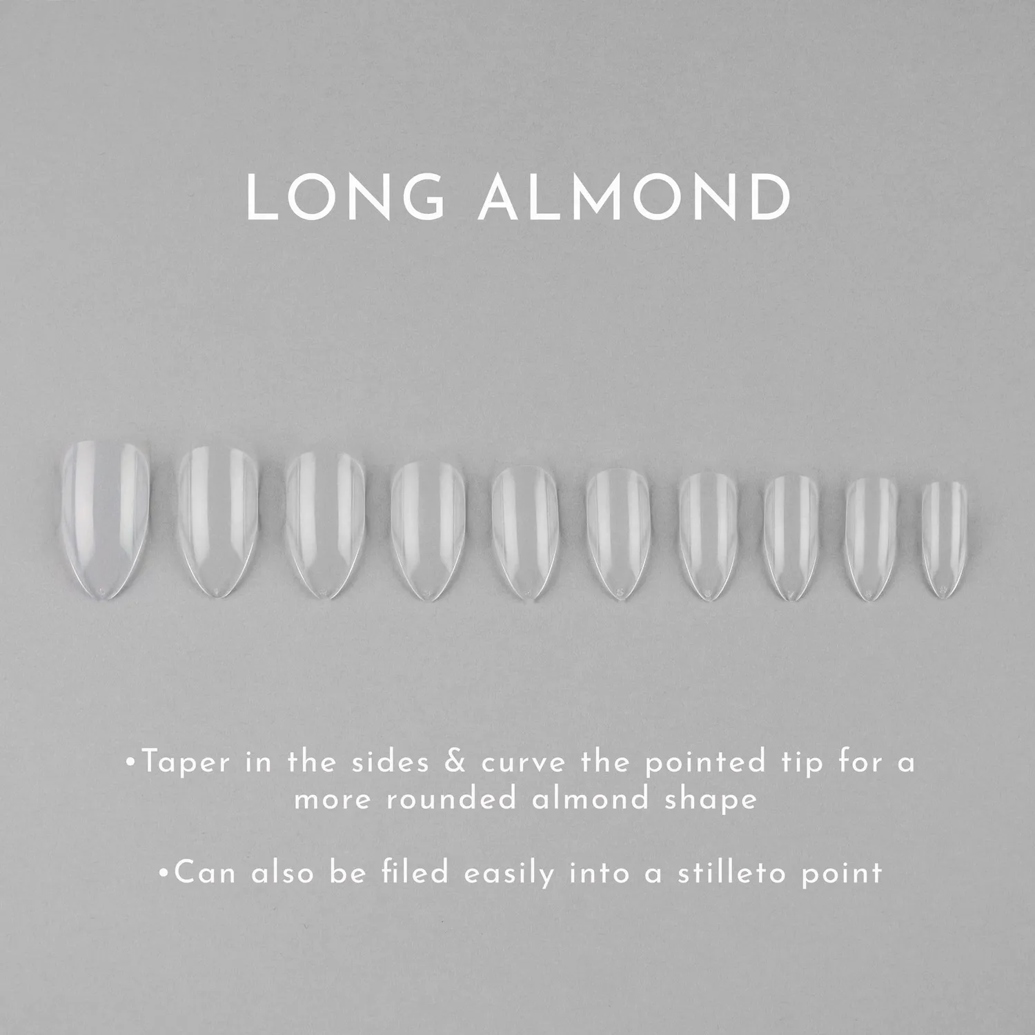 Iz Beauty Almond Full Cover nageltippar 200-pack lång