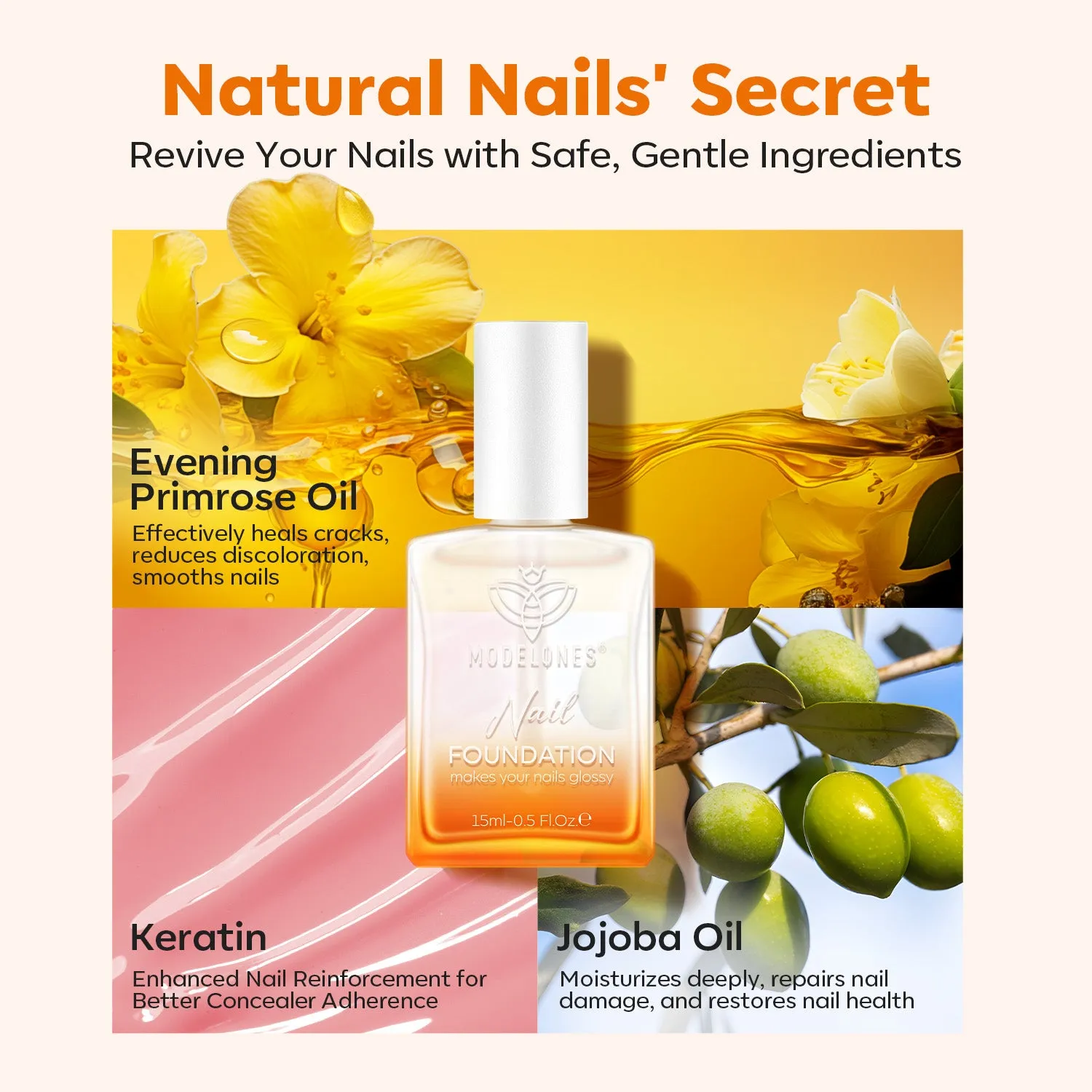 Modelones Nail Foundation nagelgel clear sheer 15 ml clear