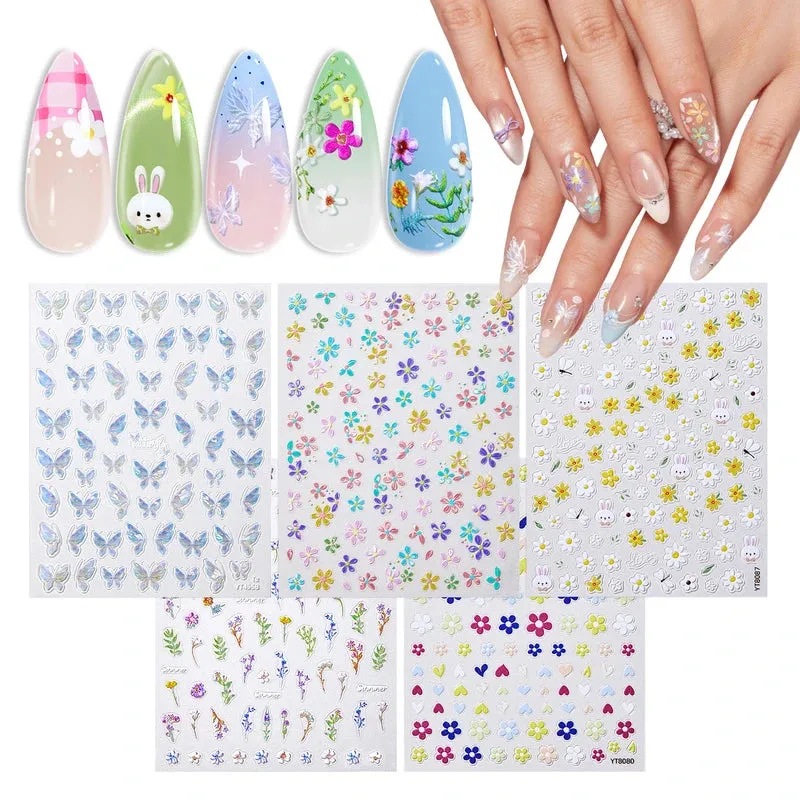 Modelones Moonlight nagelstickers 5-pack blommor