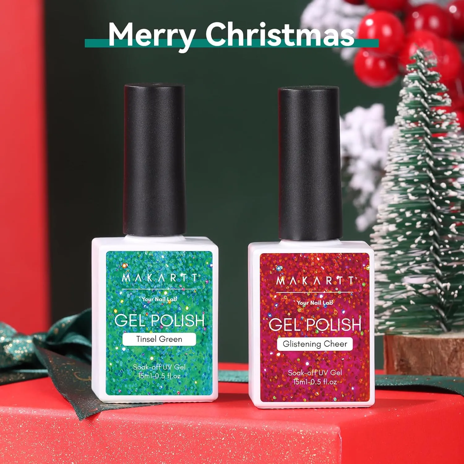 Makartt Christmas Glitter gellack set glitter jul