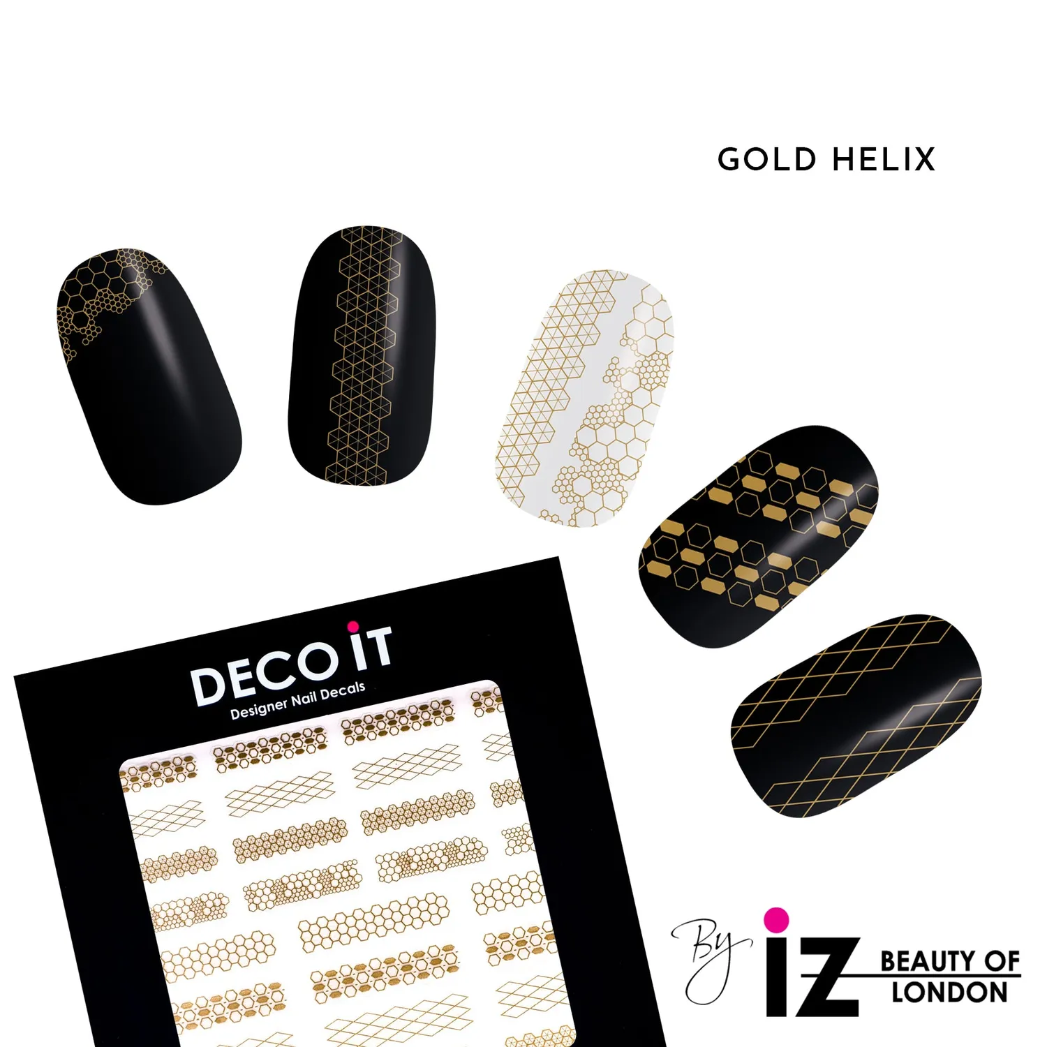 Iz Beauty Gold Helix nageldekals guld metallic