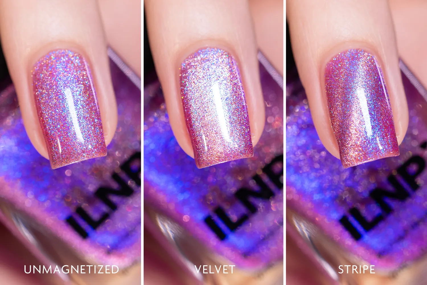 ILNP Glowstick magnet nagellack rosa holo