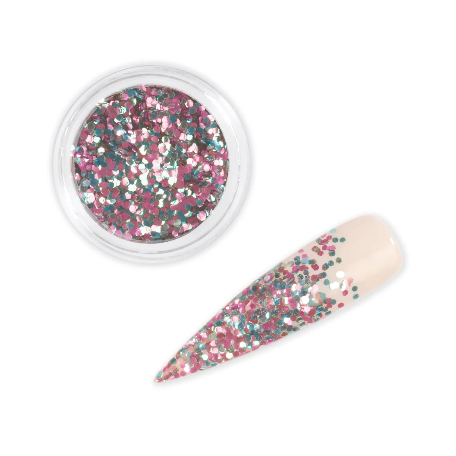 Iz Beauty Festival Mix glitter 6 g chunky rosa-blå