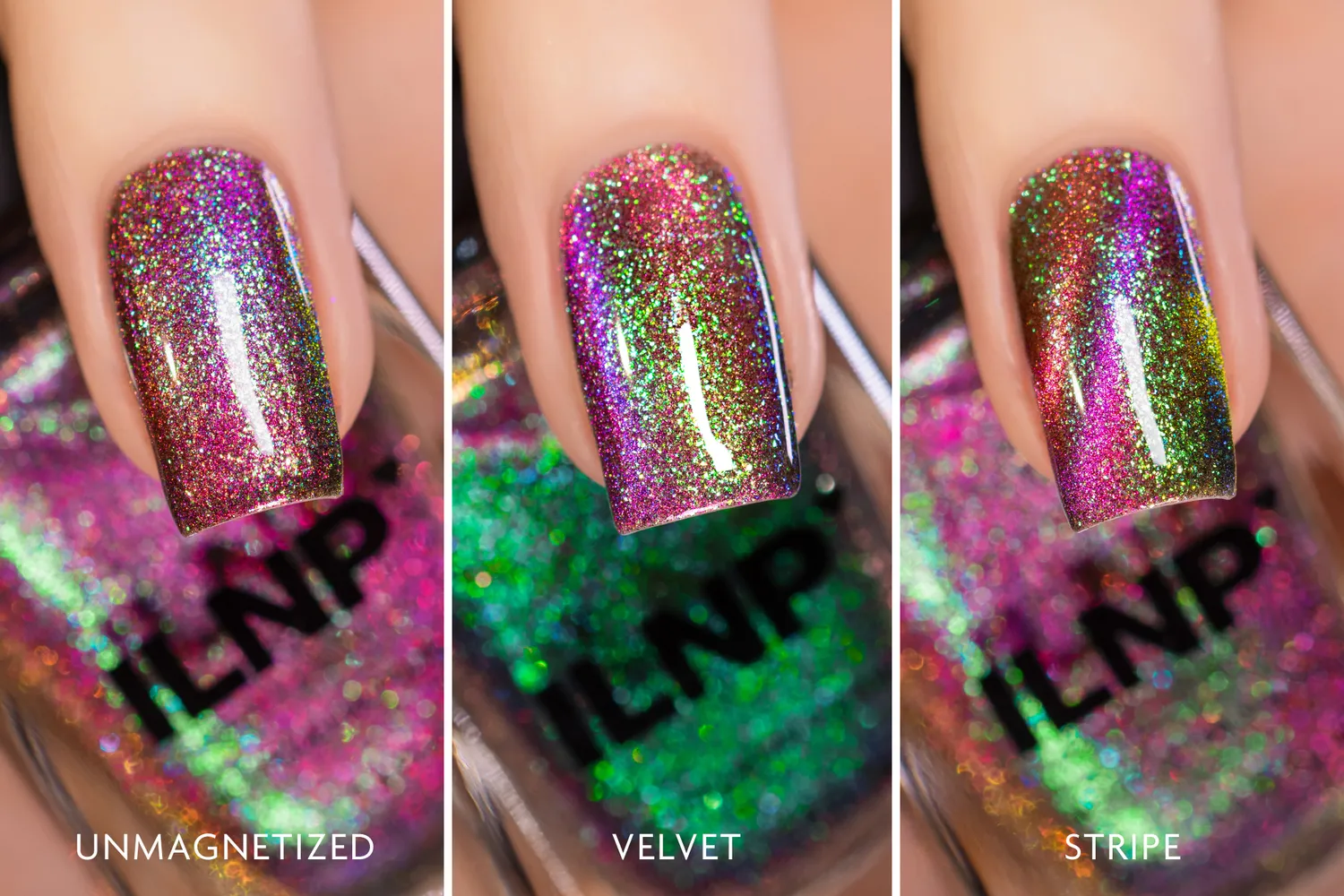 ILNP Illusions Warped magnetnagellack grön-lila