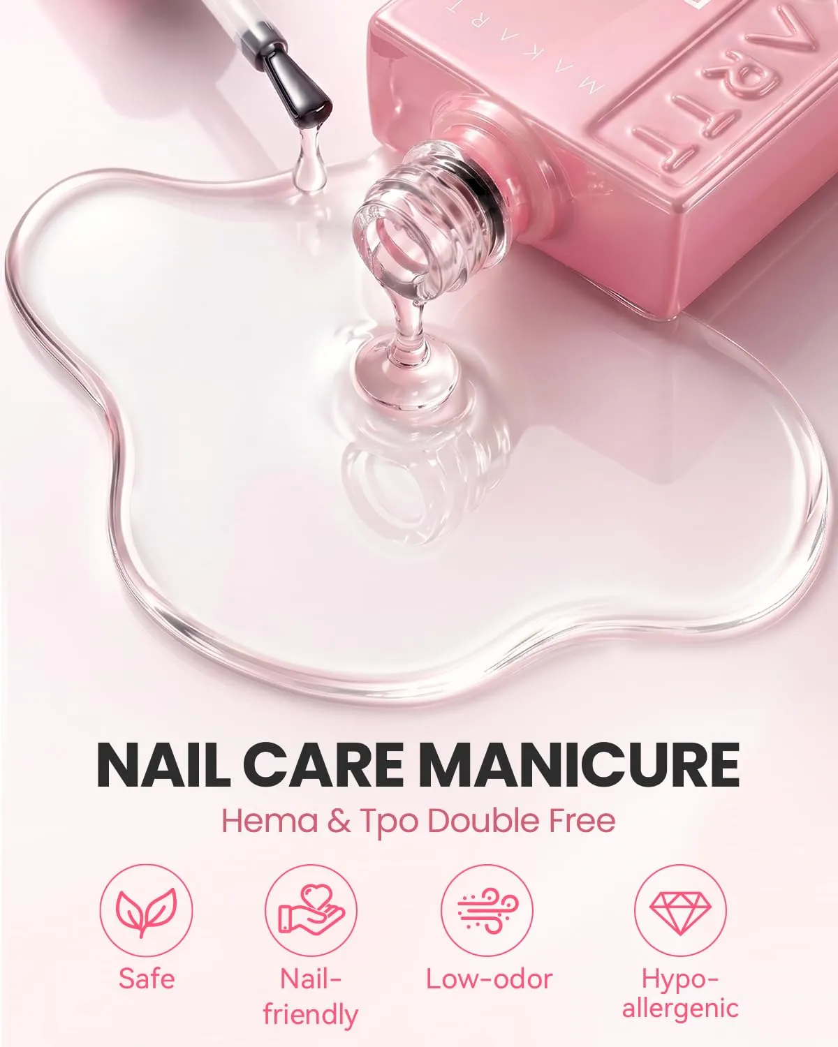 Makartt Hema-free Rubber Base Gel basgel Clear flexibel