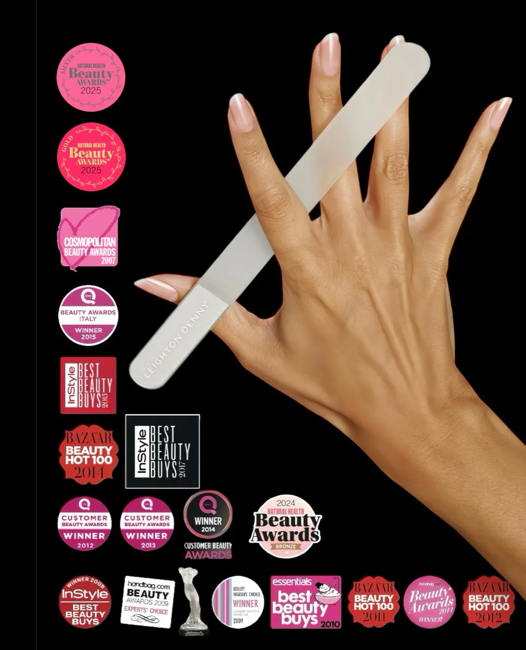Leighton Denny Crystal large 195mm nagelfil 2-pack