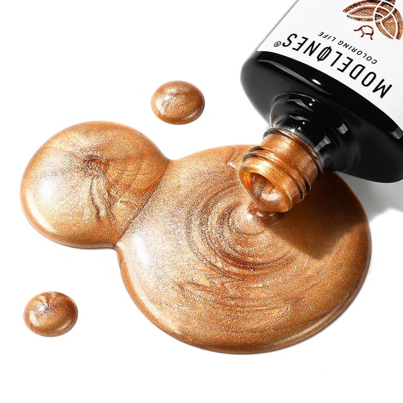 Modelones Inspire Gel Amber Gleam gellack 15 ml brun guldshimmer