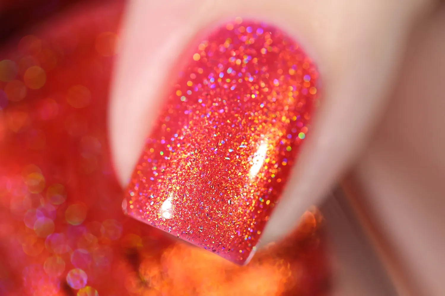 ILNP On Location nagellack orange korall holografiskt