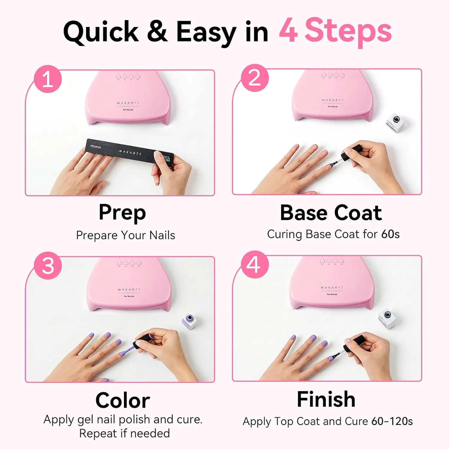 Makartt UV Nail Lamp nagellampa rosa 18 LED