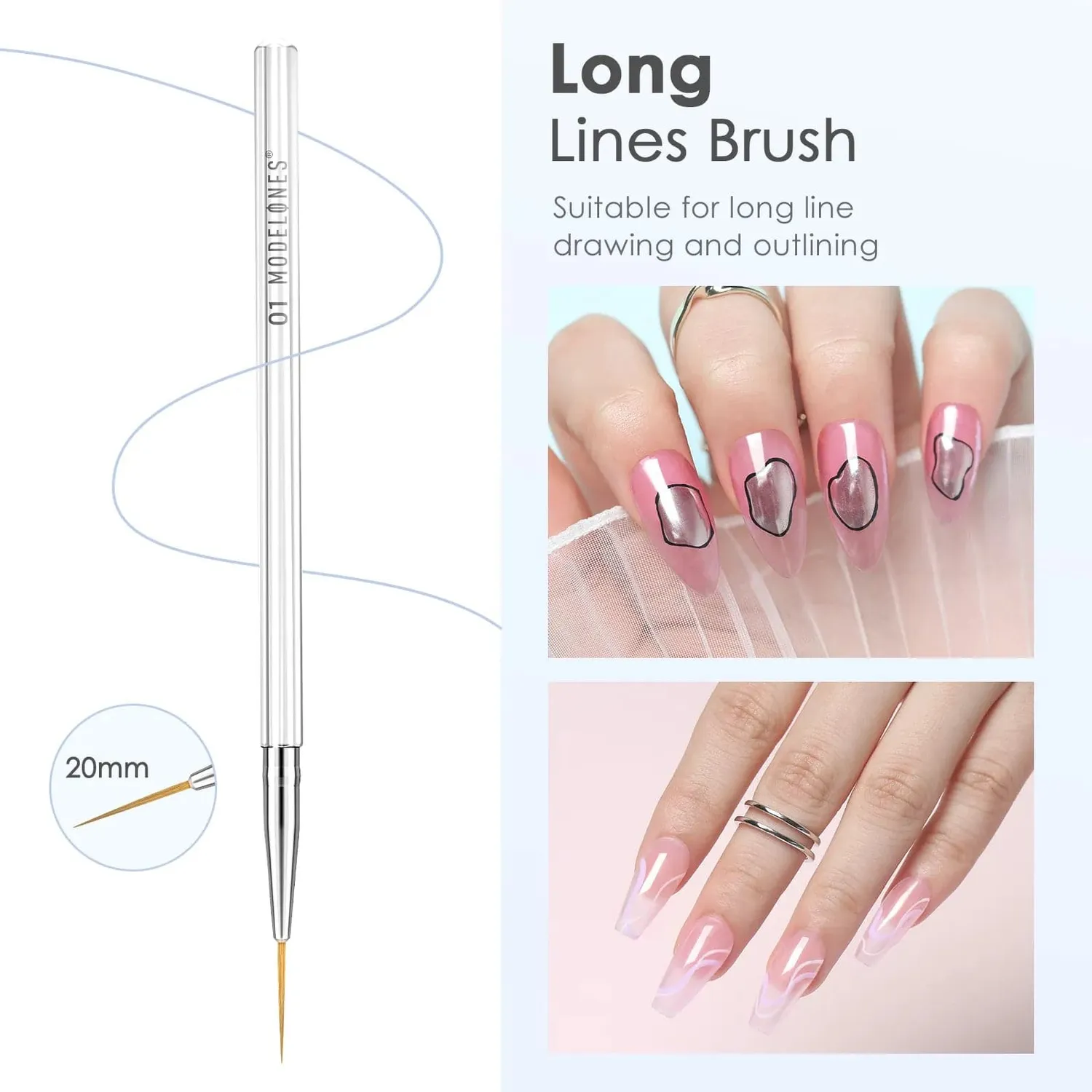 modelones Pure nail art liner penselset 5-pack