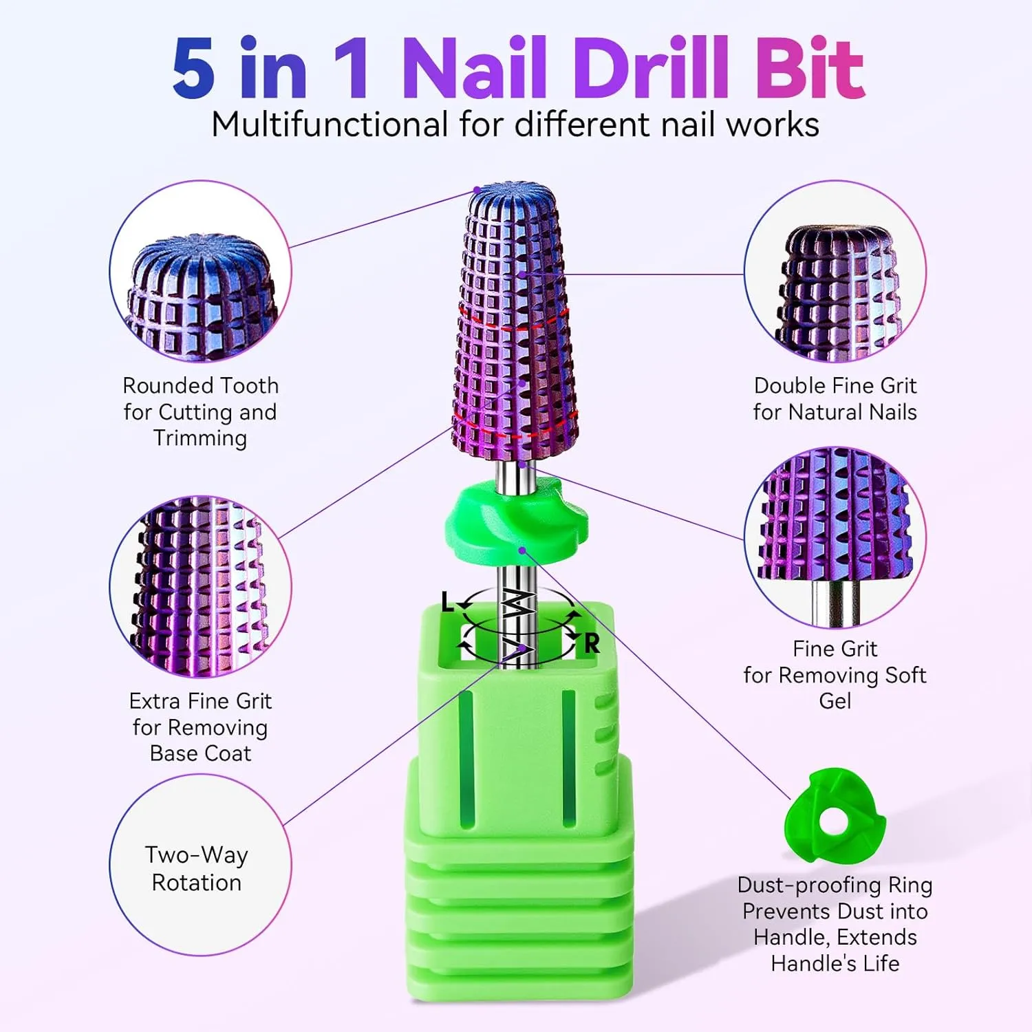 Makartt 5-in-1 Tungsten Carbide nagelborr bit