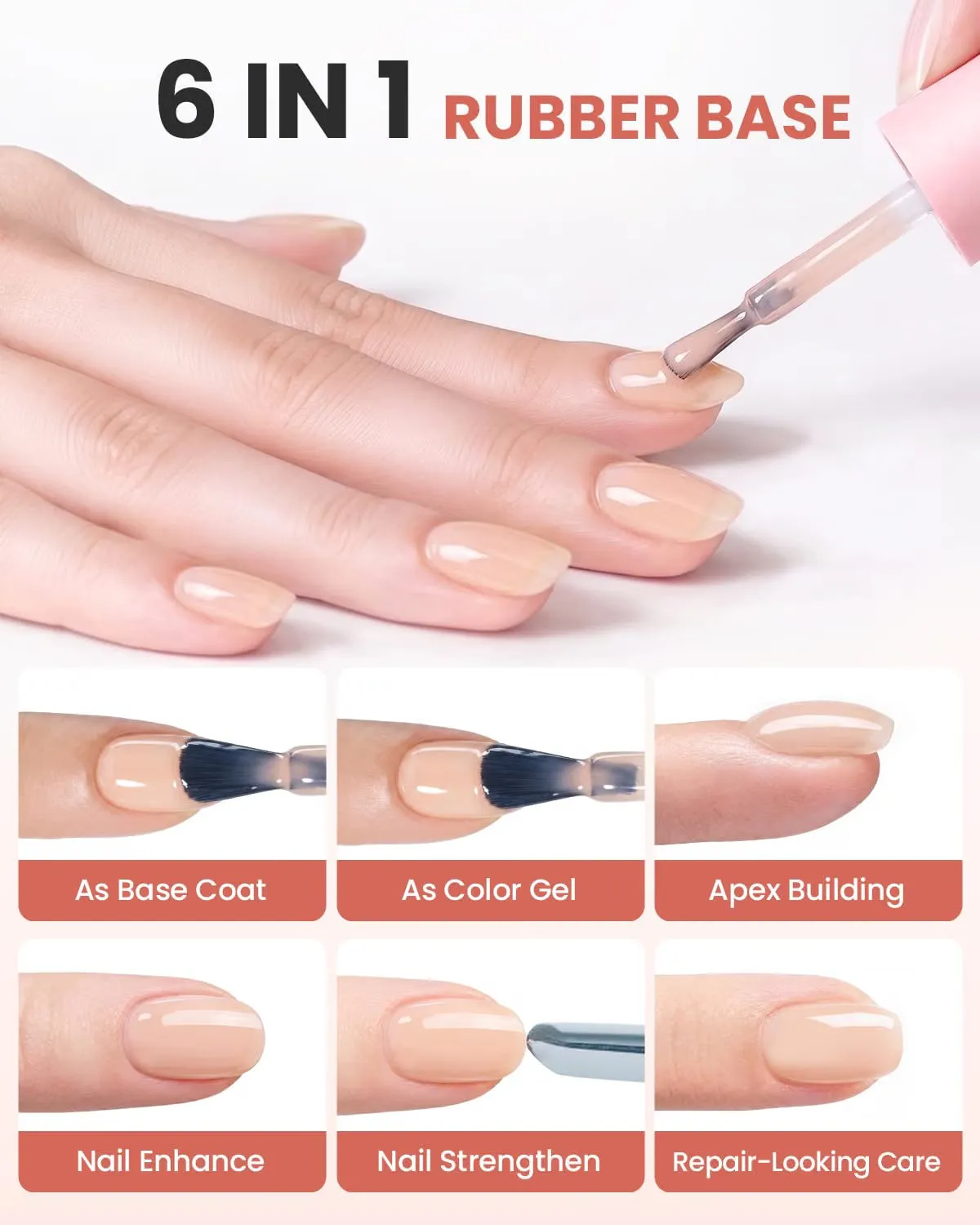 Makartt Hema-free Rubber Builder Base Gel Glitter Nude