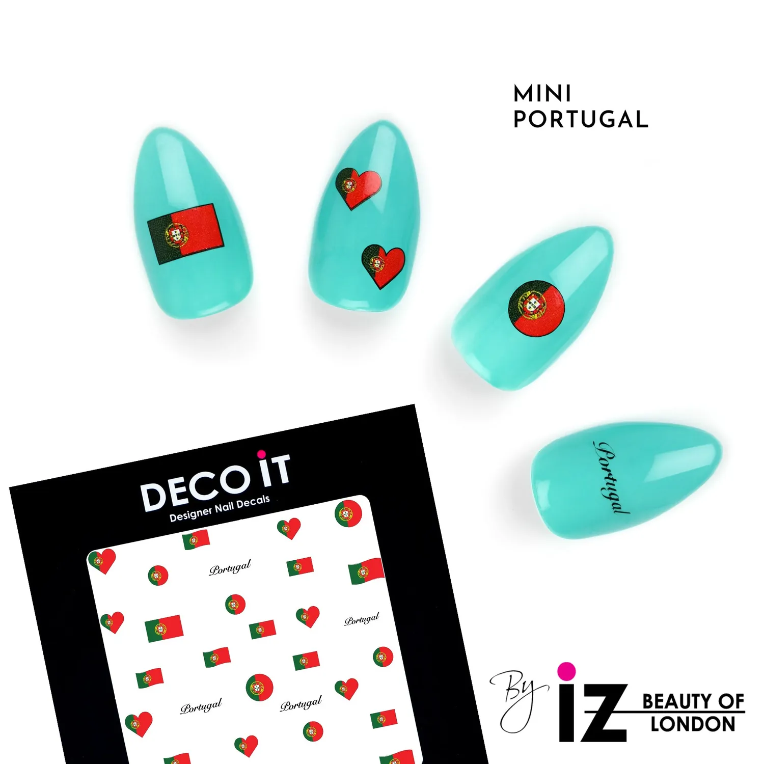 Iz Beauty Portugal Flag nageldekaler mini flaggmotiv