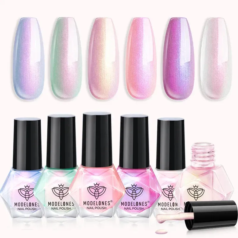 Modelones Bubble Fantasy nagellackset 6-pack – rosa-lila shimmer