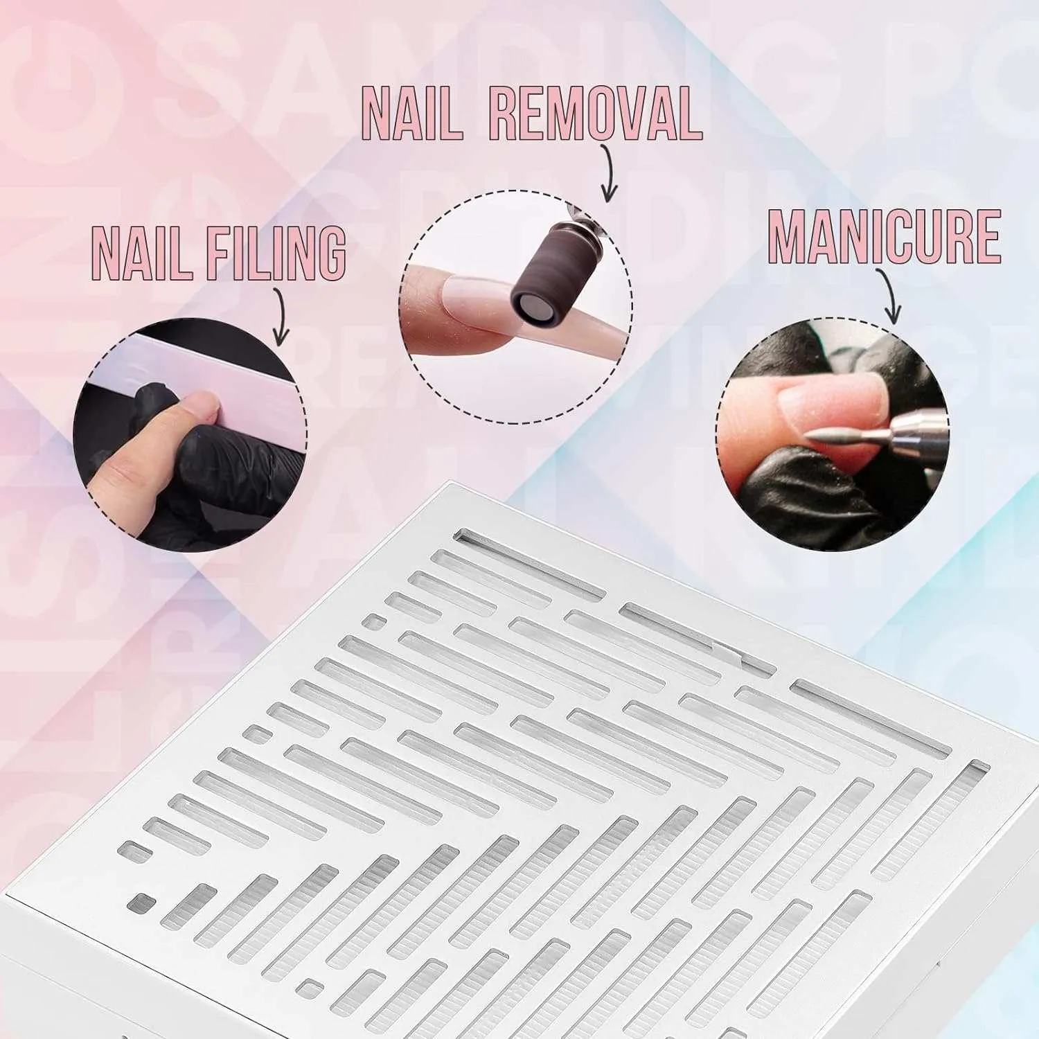 Makartt Nail Fan nageldammsugare vit laddbar