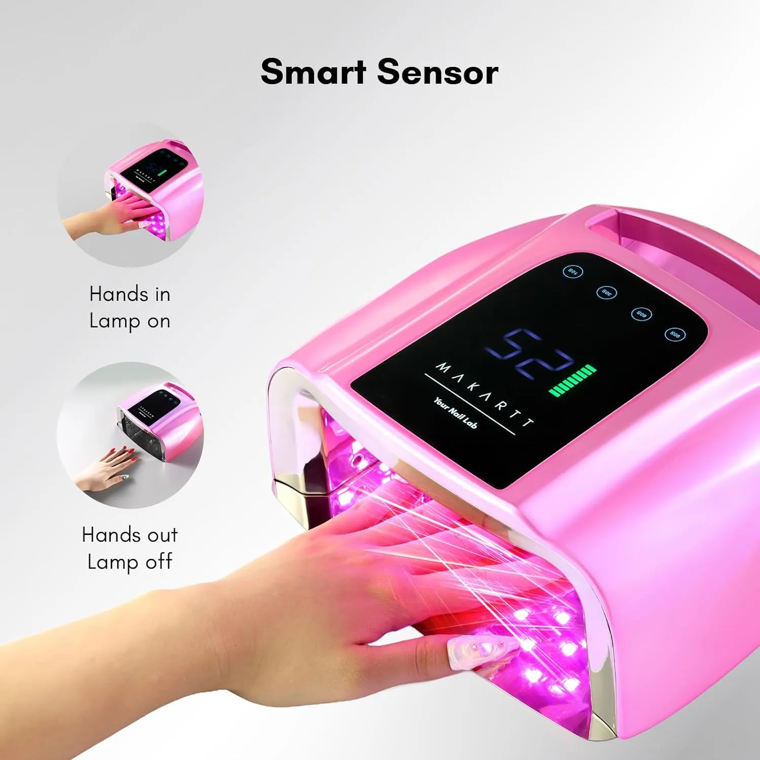 Makartt UV LED nagellampa Gradient Pink snabbhärdande