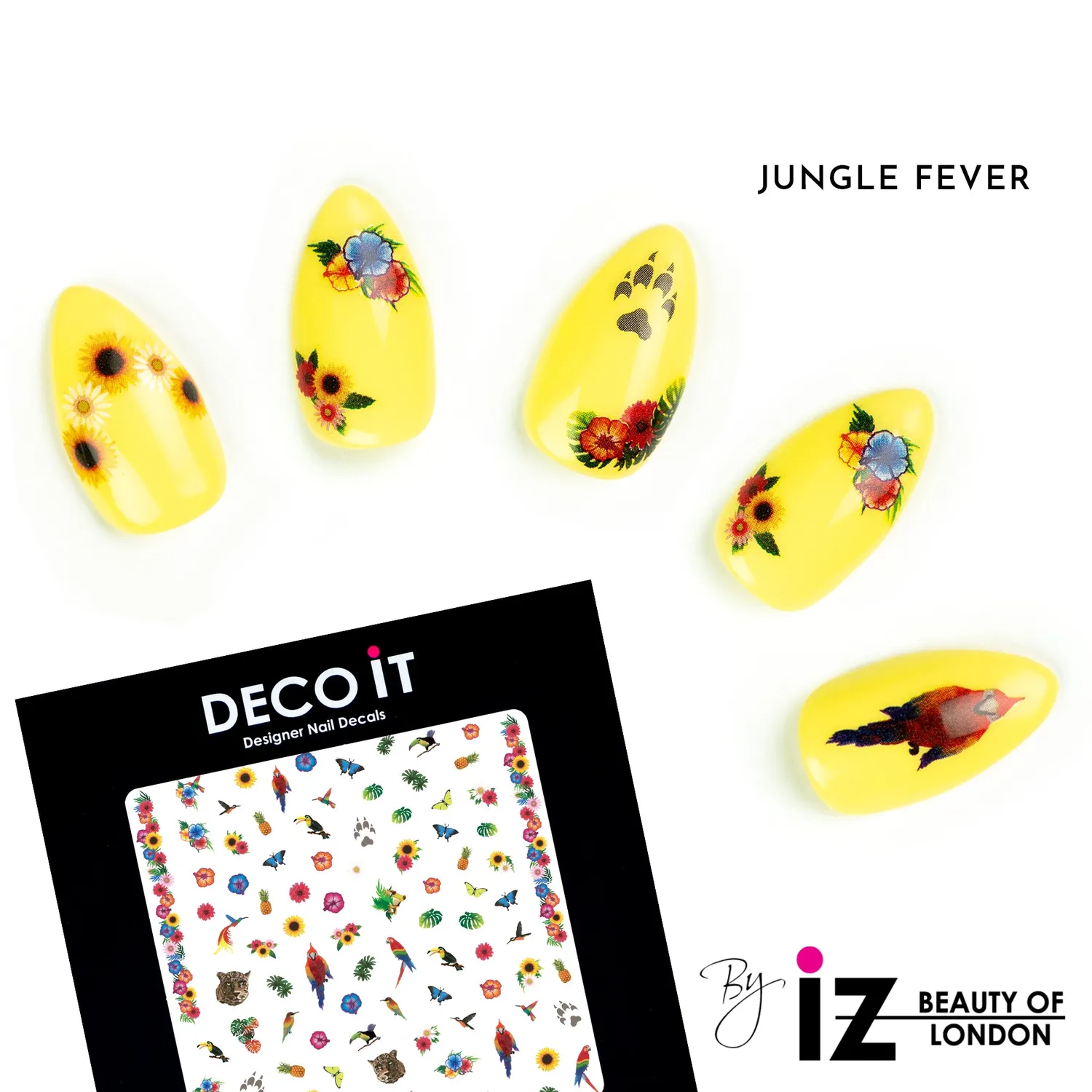 Iz Beauty Jungle Fever nageldekalar 100-pack tropisk