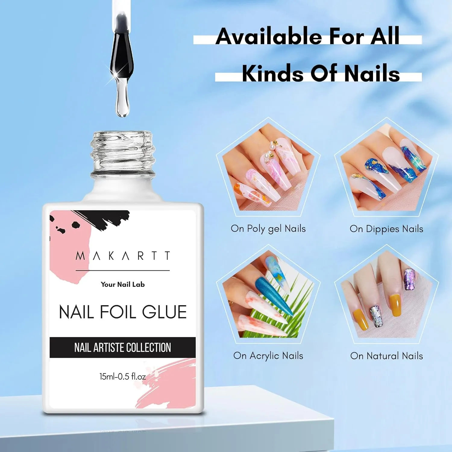 Makartt Nail Foil Glue gel folielim 15 ml