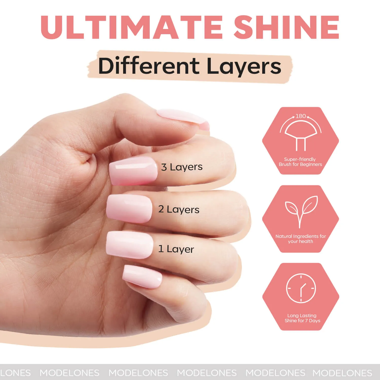 modelones Gossip nagellack 6-pack nude rosa skimrande