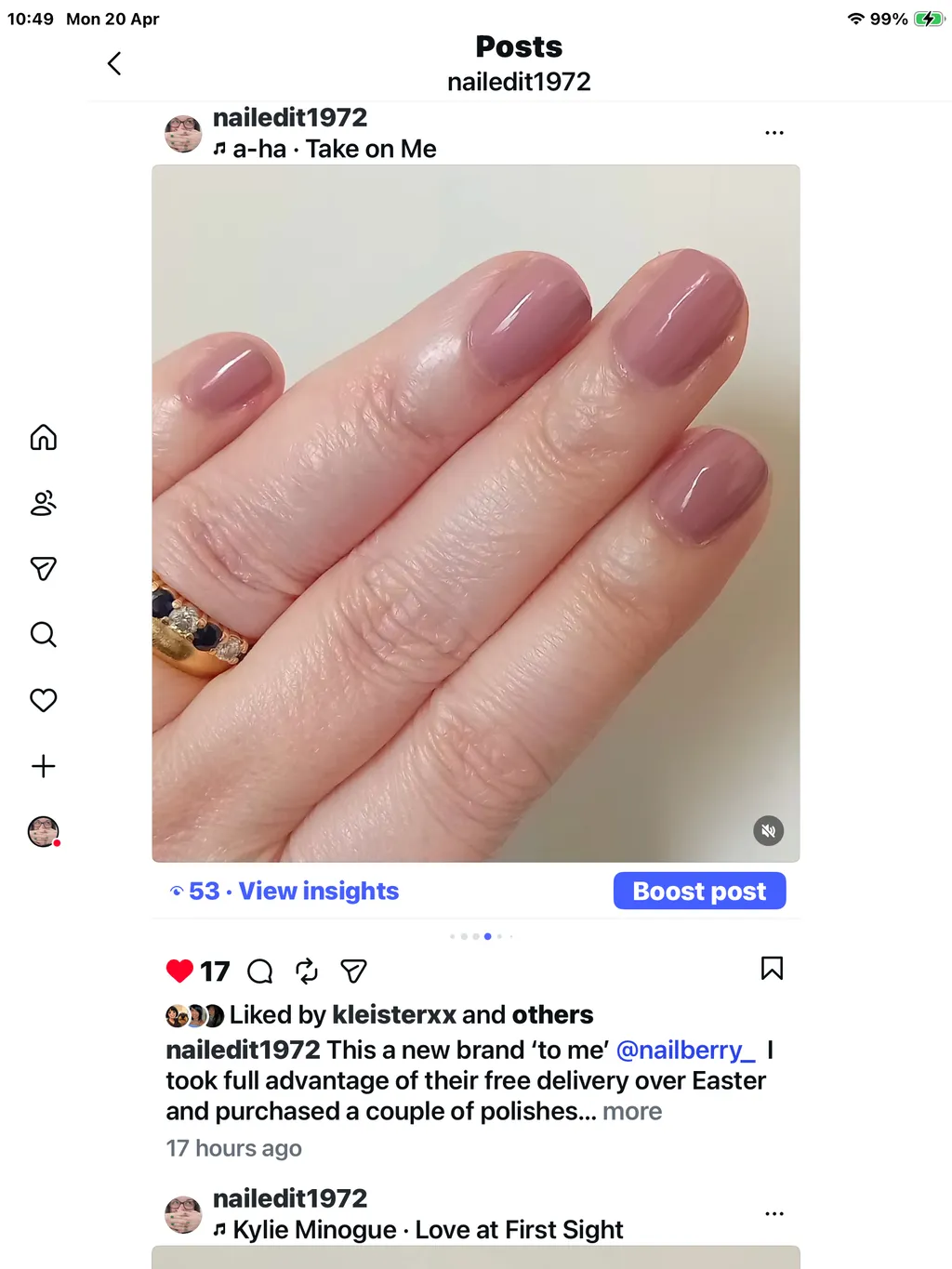Nailberry Love Me Tender nagellack 14ml rosabeige