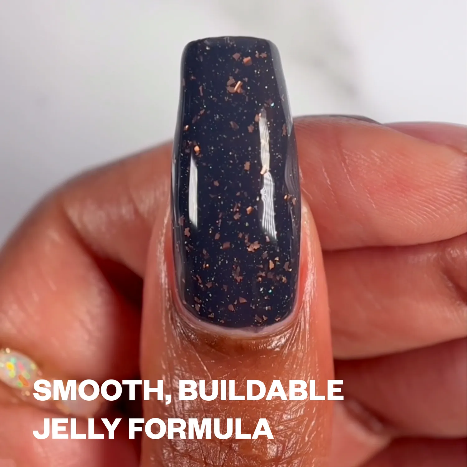 ILNP Stone Bridge nagellack grå kopparflakes