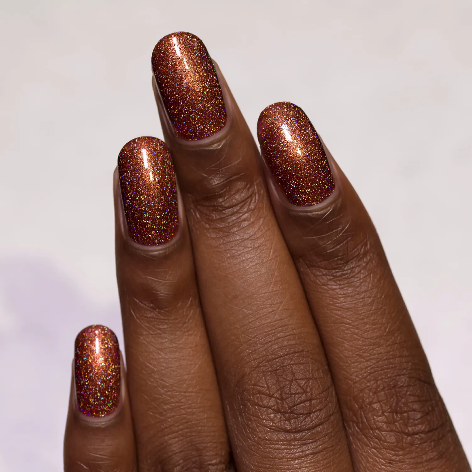 ILNP Cabin Fever nagellack bränd orange holographic