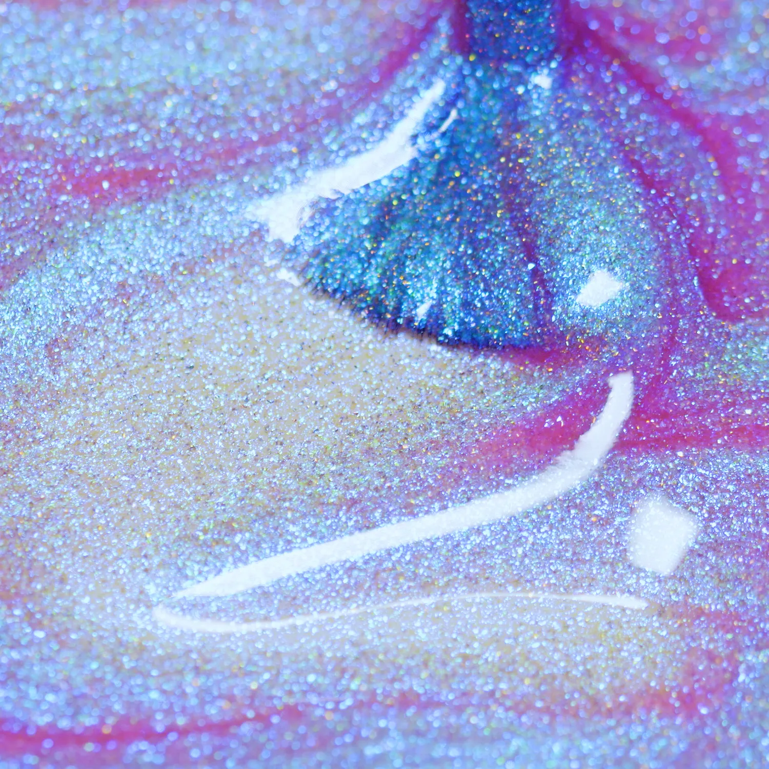 ILNP Flower Child nagellack ljusrosa jelly blått skimmer