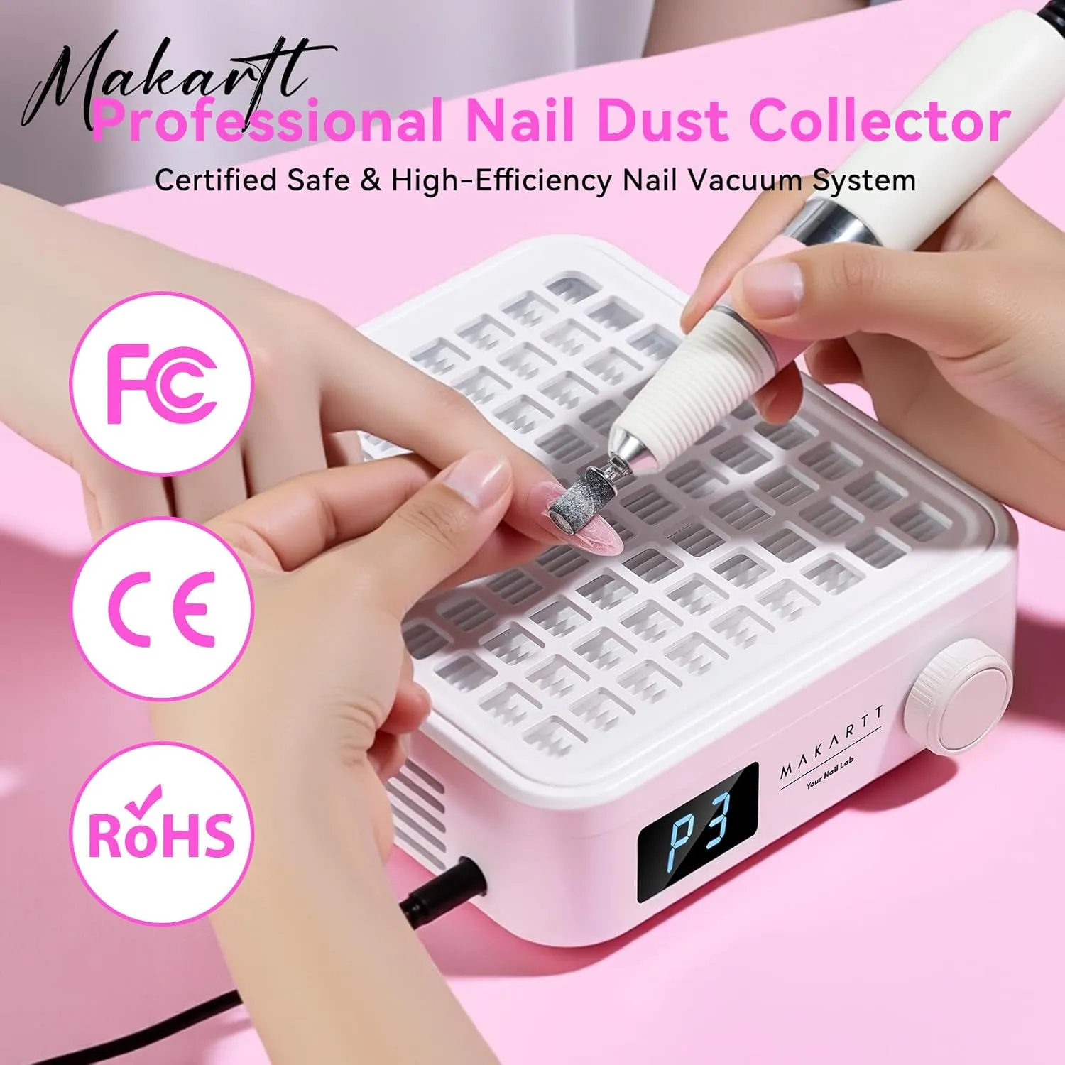 Makartt Wireless nageldammsugare White sladdlös uppsug
