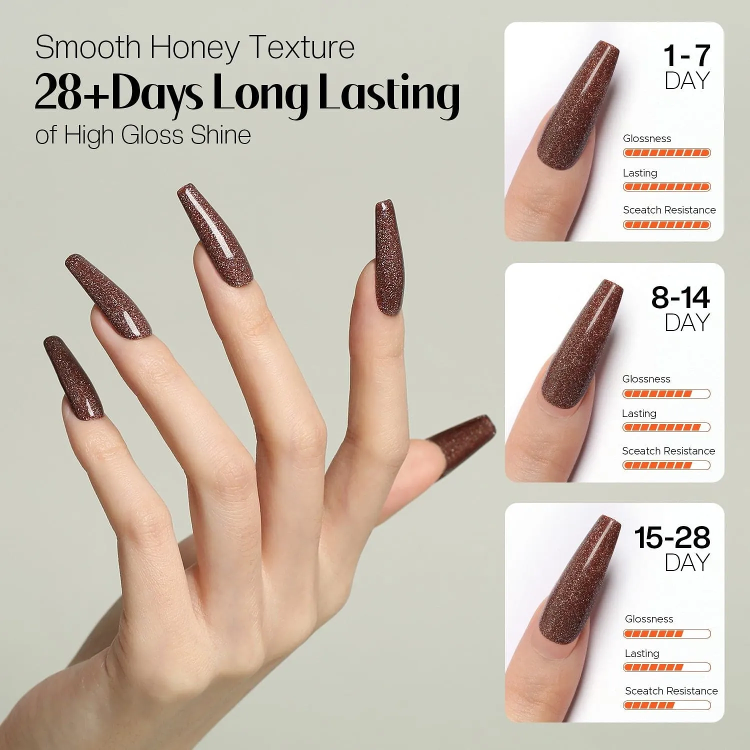 Modelones Inspire Gel Beyond Limited gellack 15 ml brun glitter