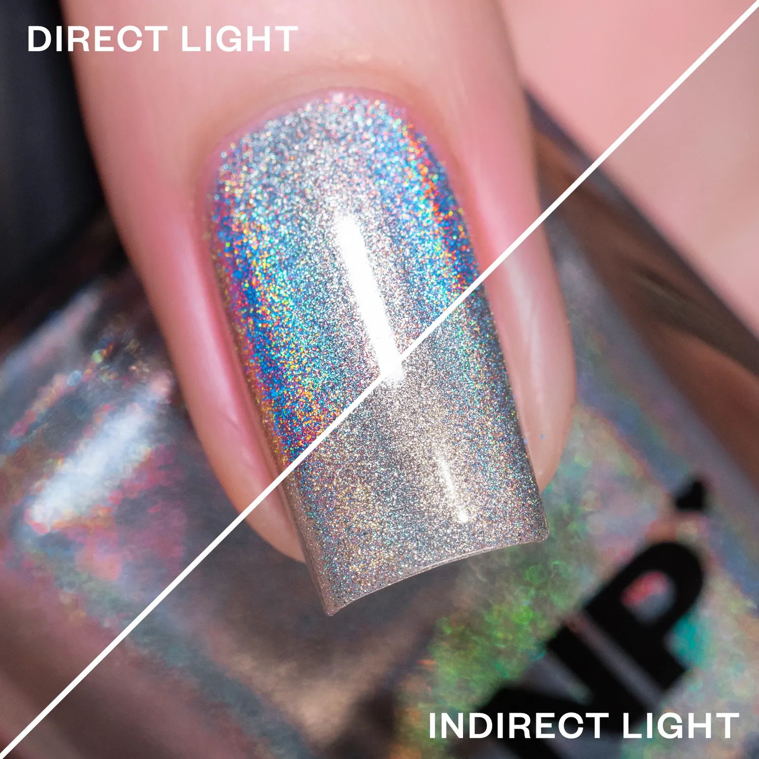 ILNP MEGA nagellack silver holografiskt