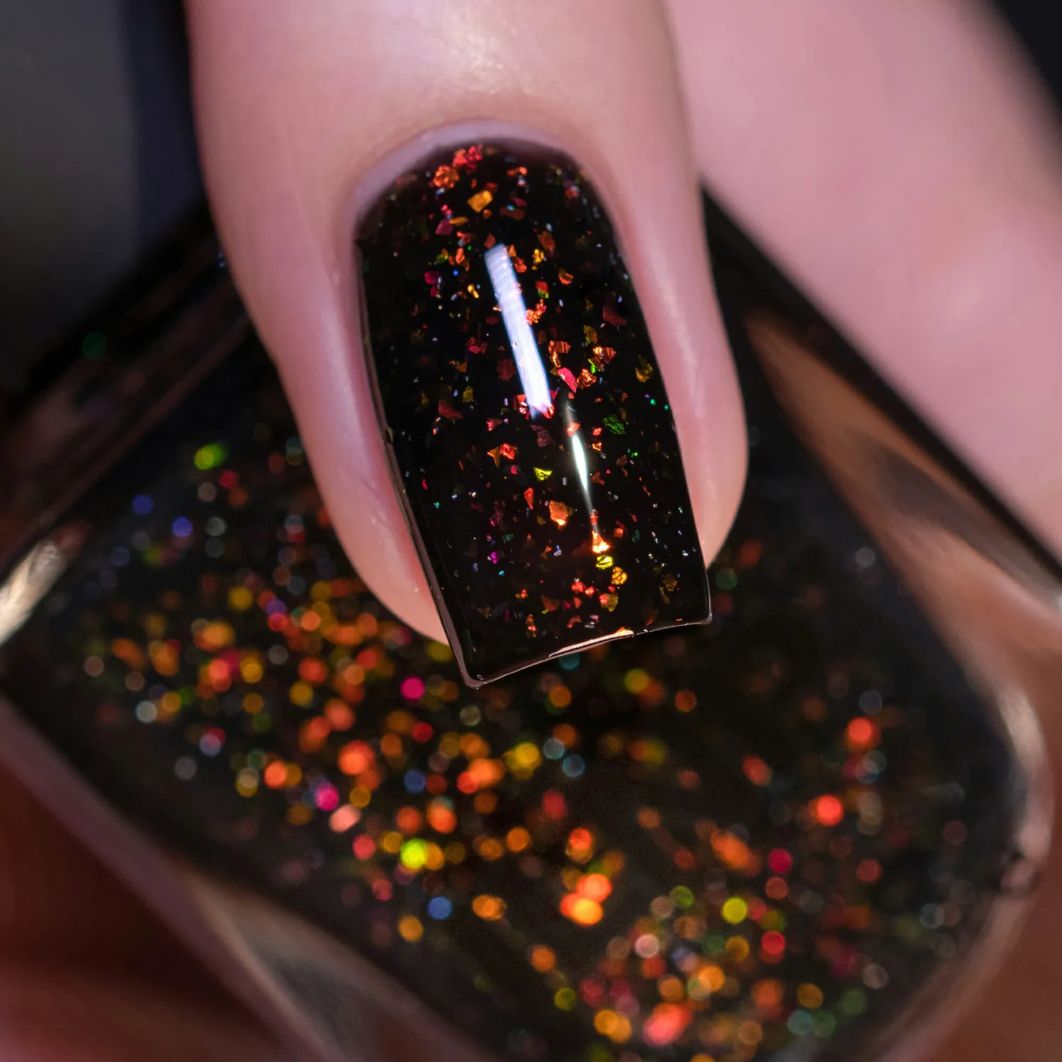 ILNP Hex nagellack svart jelly orange