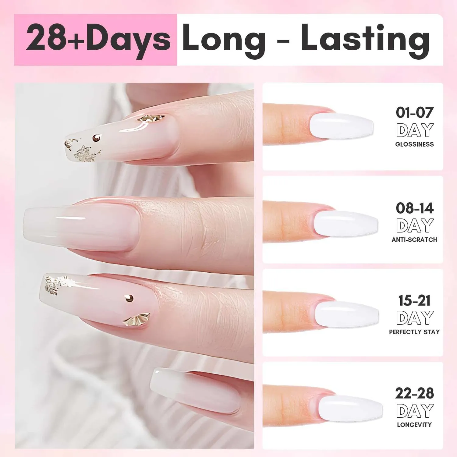Makartt Poly Nail Gel polygel svart mjölkvit 2x50 ml slitstark