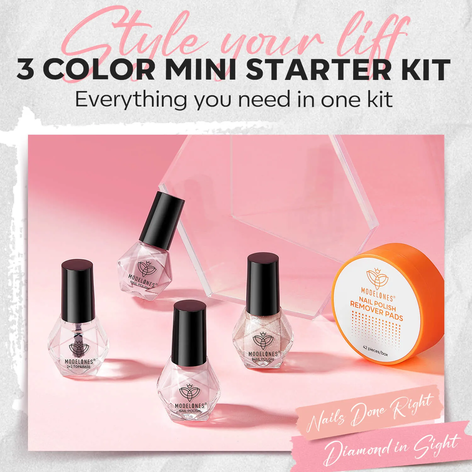 modelones Felicity nagellack 6-pack nude rosa skimrande