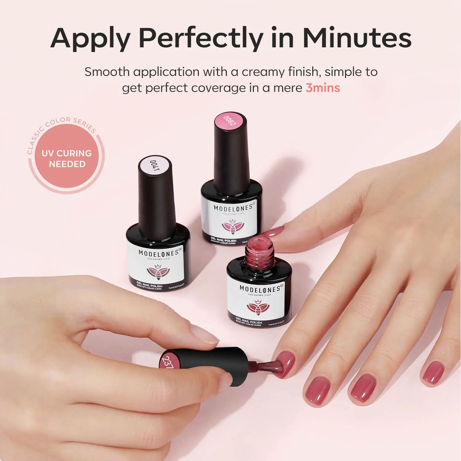 Modelones Glisten Jelly gellacksset 6 färger nude rosa