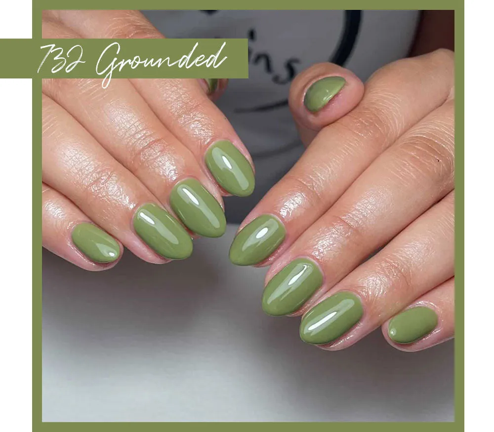 Iz Beauty Calgel Grounded CG732 gellack 4g olivgrön