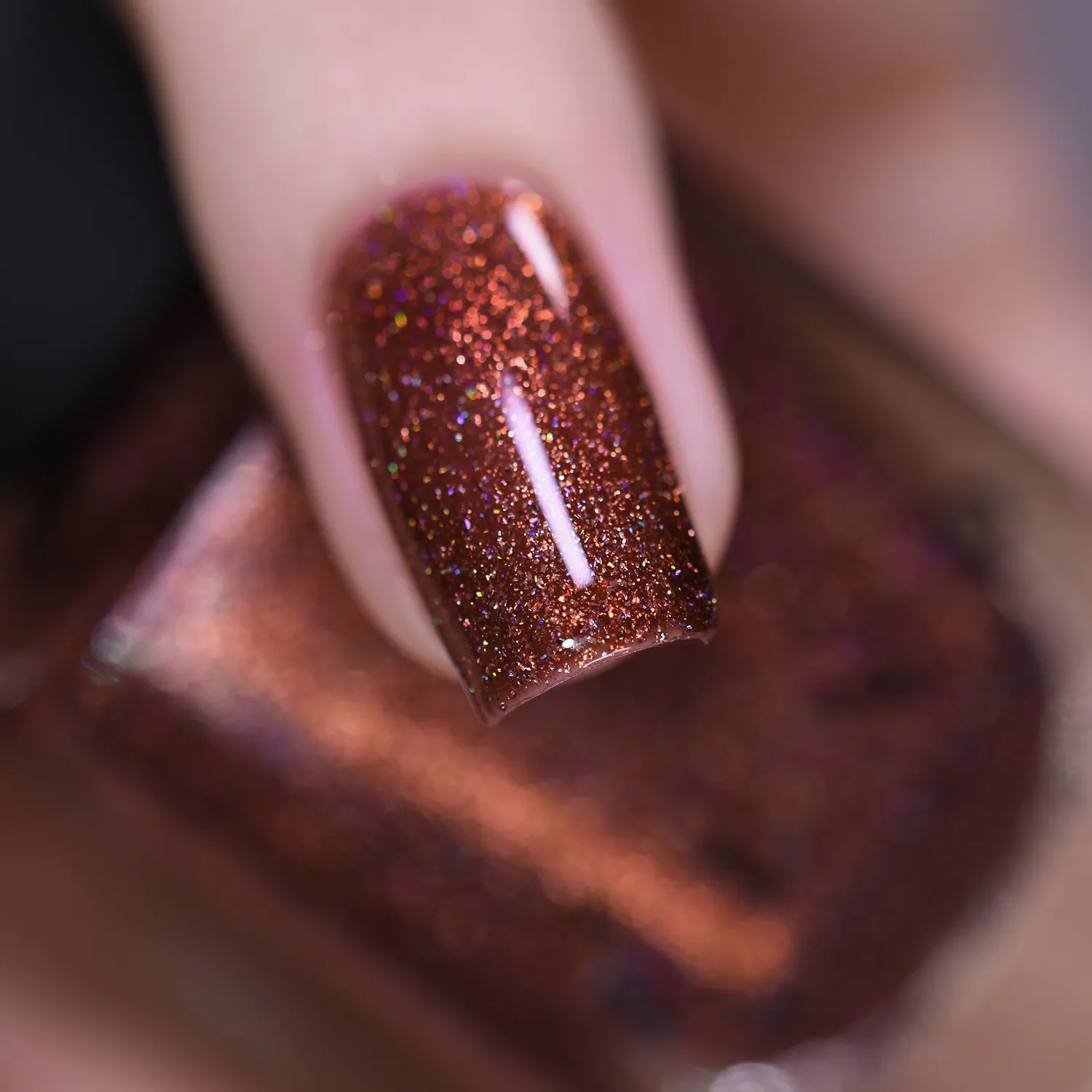 ILNP Misery nagellack bränd orange holografiskt