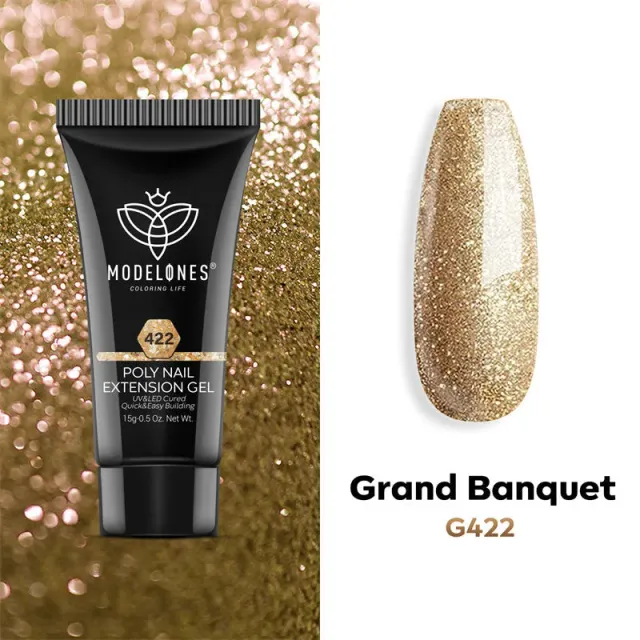 Modelones Grand Banquet polygel guld glitter 15g