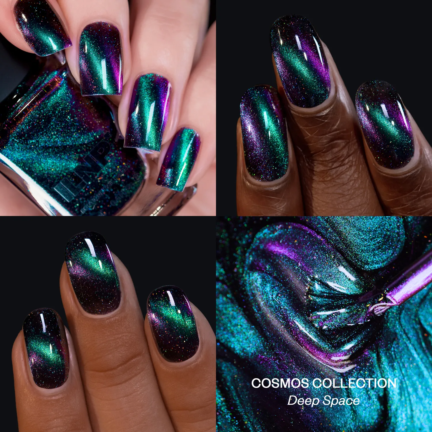 ILNP Deep Space nagellack magnetiskt teal-lila