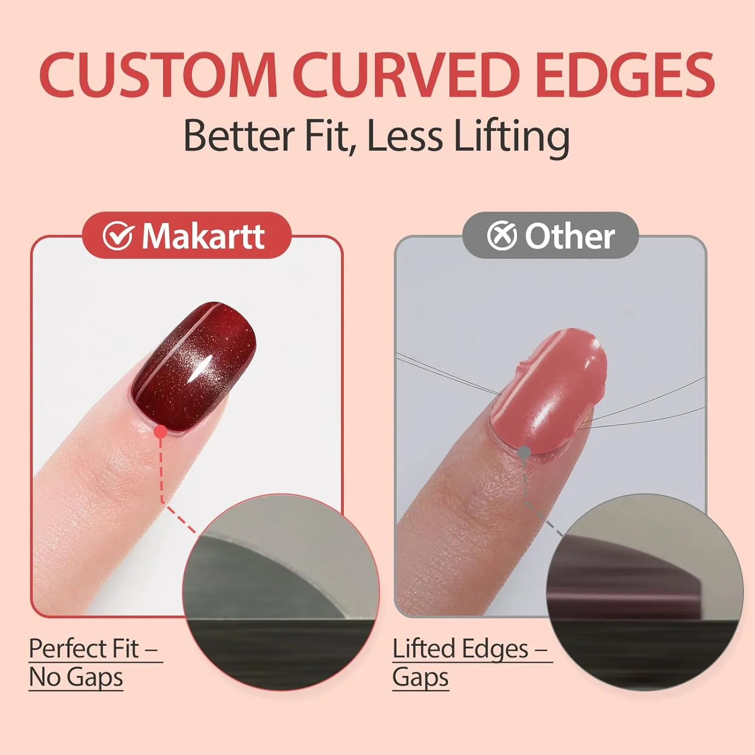 Makartt Red Cat Eye gel strips kit med UV-lampa